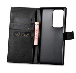 Etui skrzany pokrowiec portfel do Samsung Galaxy S23 Ultra Wallet Case czarne - 2877850950