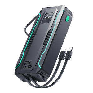 Powerbank turystyczny Outdoor latarka SOS z kablami USB-C / Lightning 20000mA czarny - 2877851240