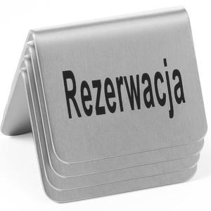 Tabliczka informacyjna REZERWACJA stal chromowa zestaw 4szt. - Hendi 663714 - 2850652633