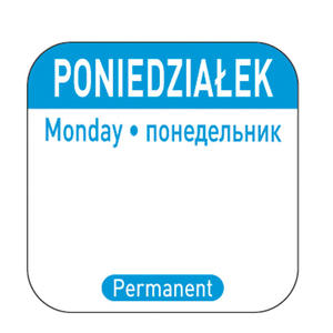 Naklejki food safety na pojemniki wielokrotnego uytku Poniedziaek PL RU EN 1000 szt. Hendi 850077 - 2860903869