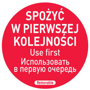 Naklejki food safety spoy w pierwszej kolejnoci PL RU EN 500 szt. Hendi 850152 - 2860903876