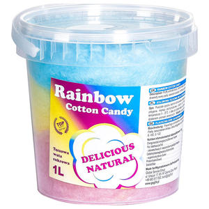 Kolorowa tczowa wata cukrowa Rainbow Cotton Candy 1L - 2860904572