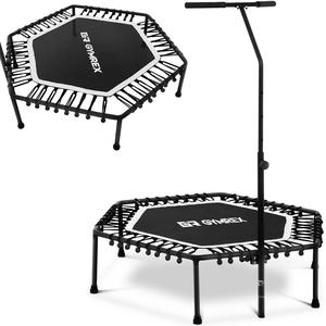 Trampolina fitness do wicze z regulowanym uchwytem 124 cm czarno-biaa - 2860905491