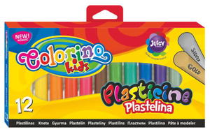 Plastelina szkolna 12 kolorw (zota + srebrna) - Colorino Kids - 2870209508