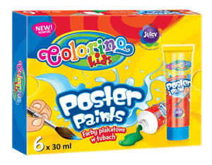 Farby plakatowe w tubach 6 kolorw - Colorino Kids - 2859554103