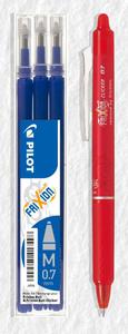 Pilot wkad Frixion niebieski 3szt + Piro Frixion Clicker 0,7 - 1szt - mix kolorw cena za 1 szt - 2869942972