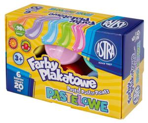 Farby plakatowe pastelowe 6 kolorw 20 ml - 2869943293