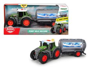 PROMO Traktor Fendt z przyczep na mleko 26cm FARM DICKIE - 2871770378