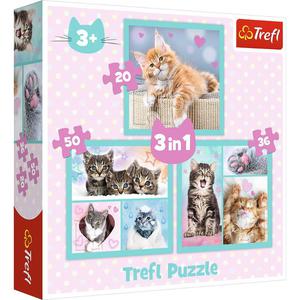 Puzzle 3w1 Sodkie kotki 34862 Trefl - 2872995810