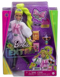 Barbie Lalka EXTRA MODA + akcesoria 11 HDJ44 GRN27 MATTEL - 2876875305