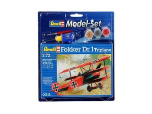 Model do sklejania 1:72 64116 Fokker Dr. 1 Triplane Revell + 3 farbki, pdzelek, klej - 2877799349