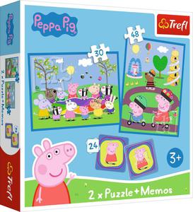 Puzzle 2w1 + memos Radosne chwile winka Peppa 93331 Trefl - 2878663373