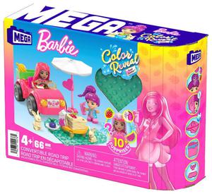 MEGA BLOKS Barbie Color Reveal Kabriolecik Wesoa wycieczka Zestaw klockw 66el HKF90 MATTEL - 2874049769