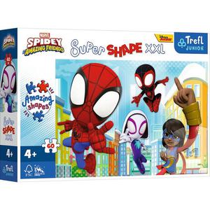 Puzzle 60el Super Shape XXL Spidey and his Amazing Friends - Sprytny Spiday 50012 Trefl Junior - 2878467119