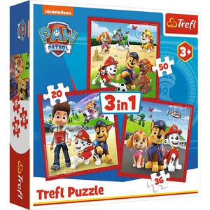 Puzzle 3w1 Wesoe pieski Psi Patrol PAW PATROL 34867 Trefl - 2878663432