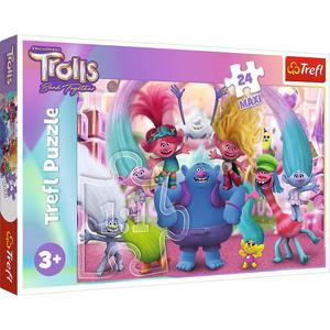 Puzzle 24el Maxi W wiecie Trolli Trolls 3 14359 Trefl - 2878663511