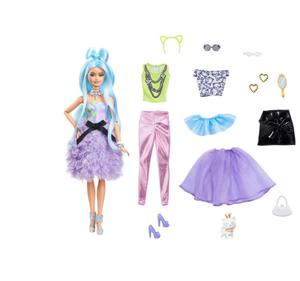 Barbie Lalka z niebieskimi wosami Extra Moda Deluxe GYJ69 MATTEL - 2877668278