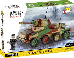 COBI 2287 Historical Collection WWII Sd.Kfz. 234/2 Puma - niemiecki ciki samochd opancerzony 470 klockw - 2878663562