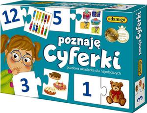 Poznaj Cyferki gra puzzlowa edukacyjna ADAMIGO - 2878663612