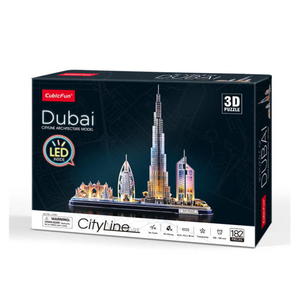 PUZZLE 3D LED CITY LINE DUBAI 182el CUBIC FUN - 2878829467