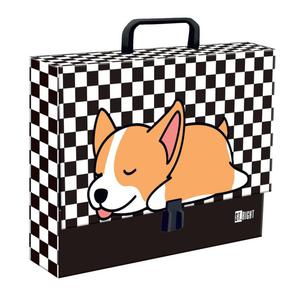 Teczka z rczk szeroka A4 XL ST.RIGHT SLEEPY CORGI - 2878903426