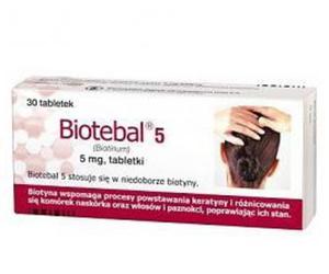 Biotebal 5 mg 30 tabletek ( Biotyna, witamina H ) - 2833547940