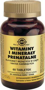 Solgar Witaminy i mineray prenatalne dla kobiet w ciy i matek karmicych 60 tabletek