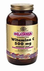 Solgar Witamina C 500 mg 90 pastylek do ssania o naturalny smaku urawinowo-malinowym