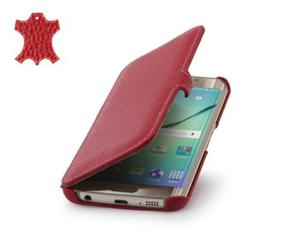 STILGUT Ultra Slim Book [Red], Etui Skrzane dla Galaxy S6 Edge - 2825286733