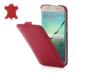 STILGUT Ultra Slim [Red], Skrzane etui do Galaxy S6 Edge - 2825286739