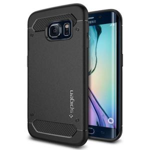 Spigen Rugged Armor [Black], Lekkie etui z karbonem dla Galaxy S6 Edge - 2825286976