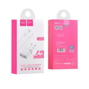 HOCO adowarka sieciowa+kabel 2USB 2.4A C12 iPhone (lightning) Biay/White - 2860780087