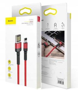 BASEUS kabel Lightning Cafule SE 2.4A/1m Czarny-Czerwony/Black-Red - 2860780202