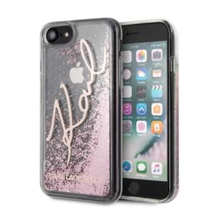 Karl Lagerfeld iPhone 7/8/SE 2020 rowo zote/rosegold hard case GLITTER SIGNATURE - 2866003753