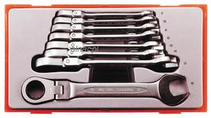 TENGTOOLS ZESTAW KLUCZY PASKO-OCZKOWYCH Z GRZECHOTK PRZEGUBOW 8PC TT6508RF - 131900102 - 2822053503