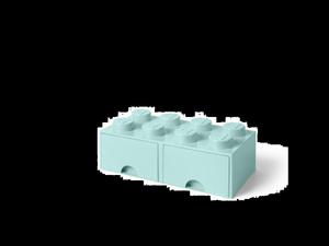 LEGO 40061742 Pojemnik na klocki z szufladami 4x2 turkusowy