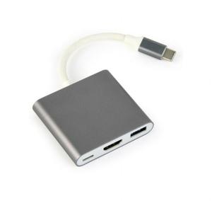 GEMBIRD MULTI ADAPTER USB TYP-C (M) -> USB TYP-C; USB 3.0; HDMI SZARY - 2876473134