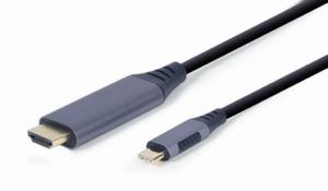 ADAPTER USB TYP-C DO HDMI NA KABLU, 1.8M, 4K, KOLOR SZARY - 2877063737