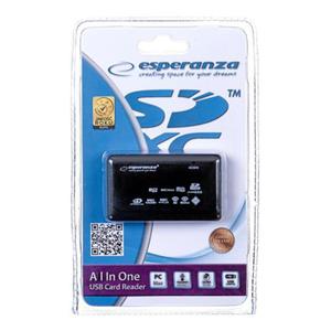 Czytnik kart Esperanza EA117 (Zewntrzny; Memory Stick Duo, MicroSD (przez adapter), MMC, SD, SDHC, SDXC) - 2877413205