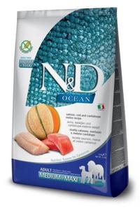 N&D Ocean Dog Salmon, Cod, Cantaloupe, Melon Adult Medium&Maxi - sucha karma dla psa - 2.5 kg - 2875721367