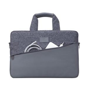 TORBA NA LAPTOP 15,6" EGMONT, SZARA, EKO-SKRA I TWEED, KIESZENIE NA TABLET 10,1", SMARTFON, DOKUMENTY I AKCESORIA - 2877415936