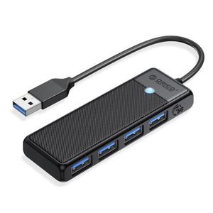 Hub USB-A 4 porty USB-A 3.0 5Gbps czarny - 2878092415