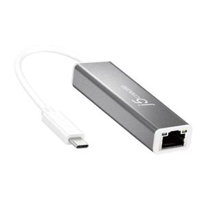 Adapter j5create USB-C to Gigabit Ethernet Adapter; kolor srebrny JCE133G-N - 2878198321