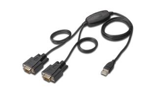Konwerter/Adapter USB 2.0 do 2x RS232 (DB9)z kablem USB A M/ d. 80cm - 2878654349