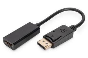 Kabel DP/HDMI A M/ z zatrzaskiem czarny 0,15m Displayport 1080p 60Hz FHD - 2878770515