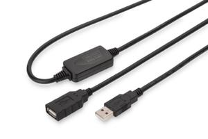 Kabel przeduajcy USB 2.0 HighSpeed 10mTyp USB A/USB A M/ aktywny, czarny 10m - 2878770642
