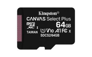 Karta pamici Kingston Canvas Select Plus SDCS2/64GBSP (64GB; Class 10, Class A1; Karta pamici) - 2877650083