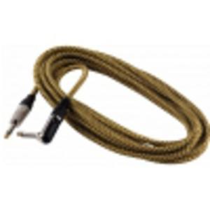 RockCable kabel instrumentalny - angled TS (6.3 mm / 1/4), braided cloth mantle, gold - 6 m / 19.7 ft. - 2872091906