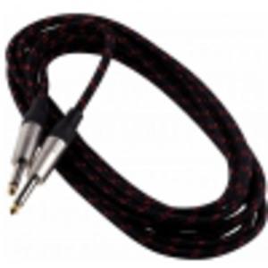 RockCable kabel instrumentalny - straight TS (6.3 mm / 1/4), braided cloth mantle, black - 3 m / 9.8 ft. - 2873103714