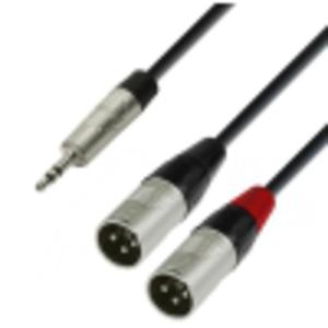 Adam Hall Cables K4 YWMM 0300 - Kabel audio REAN jack stereo 3,5 mm - 2 x XLR mskie, 3 m - 2868998579